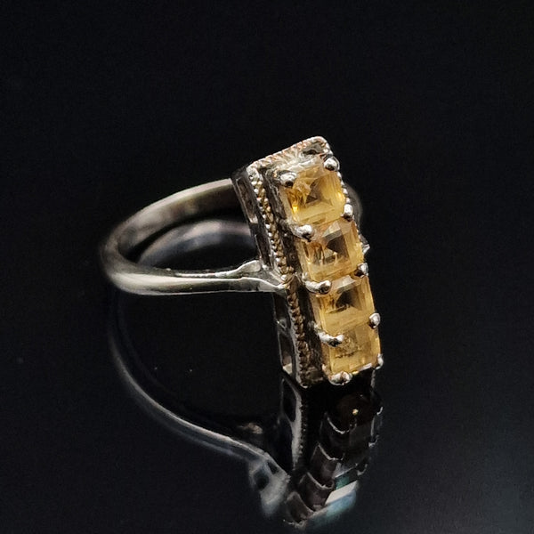 Unique Handmade Citrine 925 Sterling Silver Ring - Baga Ethnik Living