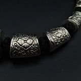 Silver Oxidised Charms Tribal Statement Necklace