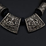 Chunky Necklace with Ganesha in White Metal - Baga Ethnik Living