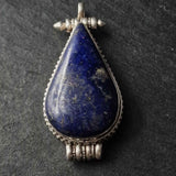 Vintage Handmade Lapis Lazuli and Sterling Silver Ghau Pendent Amulet - Baga Ethnik Living