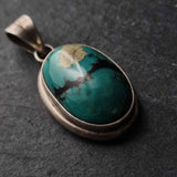 Green/Blue Turquoise Silver Sterling Pendant - Baga Ethnik Living