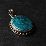 Stunning Handmade Himalayan Turquoise Silver Pendant Jewellery - Baga Ethnik Living