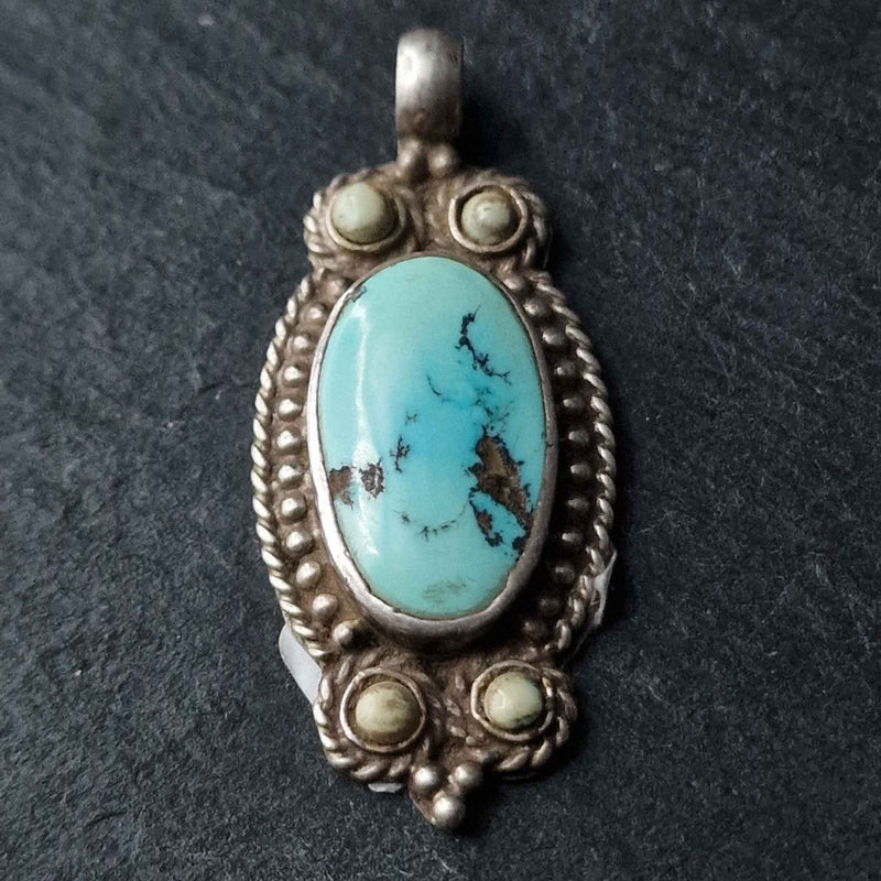 Unique Turquoise Pendant | Handcrafted Design - Baga Ethnik Living