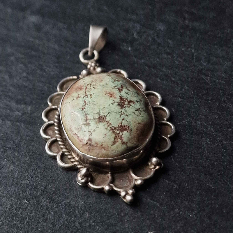 Vintage Authentic Turquoise Pendant Handmade Traditional - Baga Ethnik Living