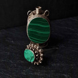 Vintage Malachite Snuff Bottle Pendant - Baga Ethnik Living