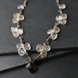 Smoky and Clear Quartz Crystal Bloom Necklace - Baga Ethnik Living