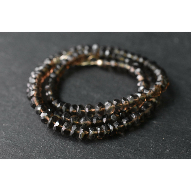 Himalayan Natural Faceted Smoky Quartz Beaded Necklace - Baga Ethnik Living