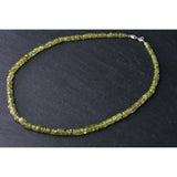 Vibrant Tumbled Peridot Gemstone Disc Beaded Necklace - Baga Ethnik Living