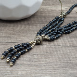 Beautiful Black Onyx Gemstone Beaded Necklace - Baga Ethnik Living