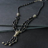 Beautiful Black Onyx Gemstone Beaded Necklace - Baga Ethnik Living