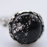 Extravagant Handcrafted Black Rutilated Quartz Silver Ring - Baga Ethnik Living