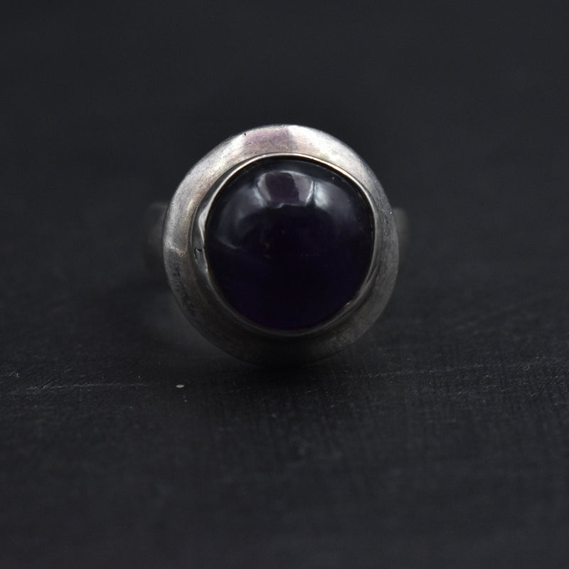 Handcrafted Amethyst Crystal Silver Sterling Ring - Baga Ethnik Living