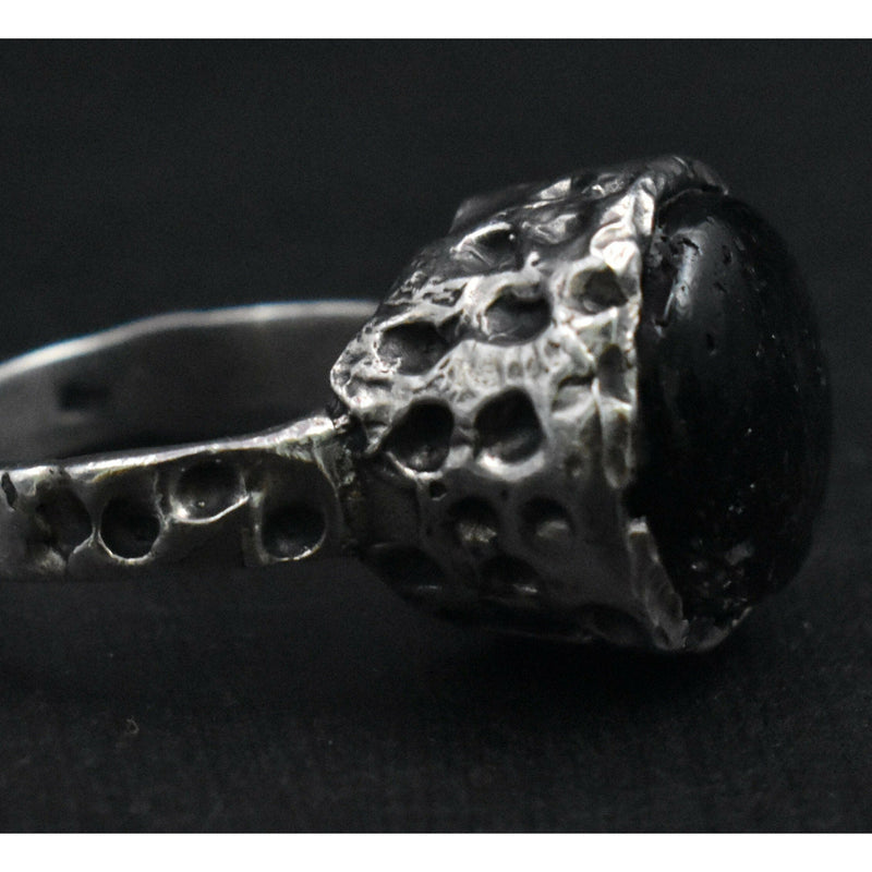 Extravagant Handcrafted Black Rutilated Quartz Silver Ring - Baga Ethnik Living