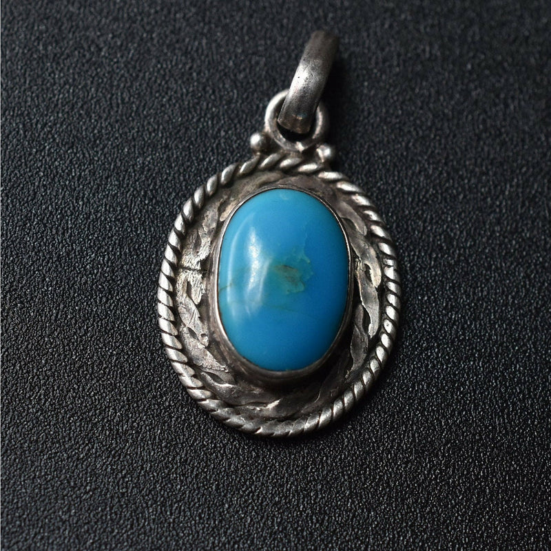 Turquoise Silver Sterling Pendant - Baga Ethnik Living