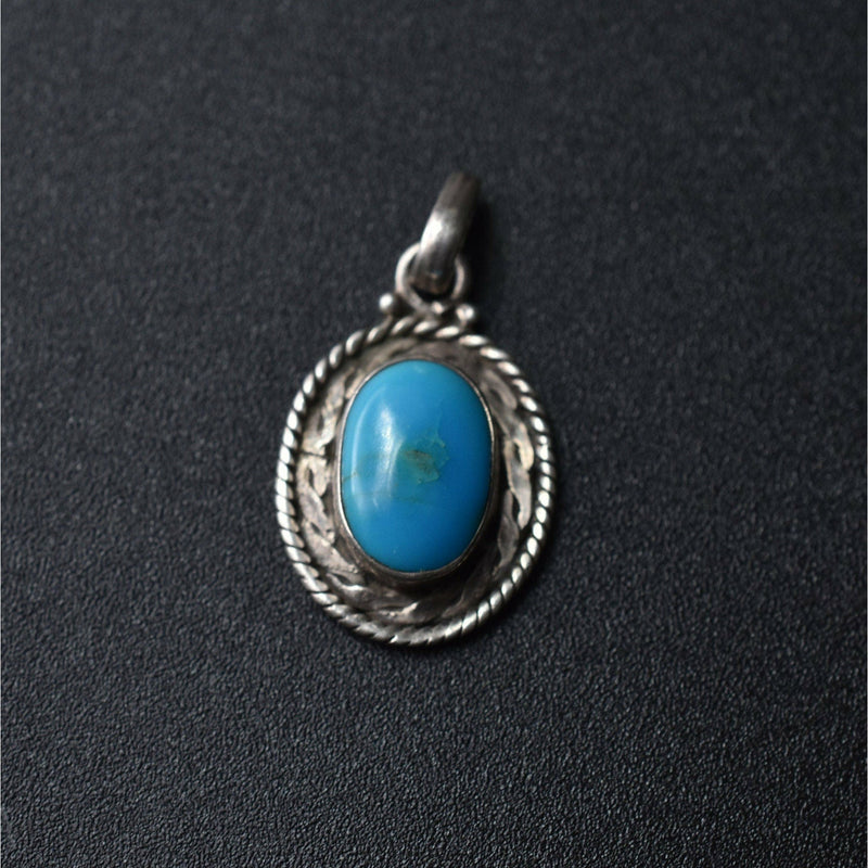 Turquoise Silver Sterling Pendant - Baga Ethnik Living