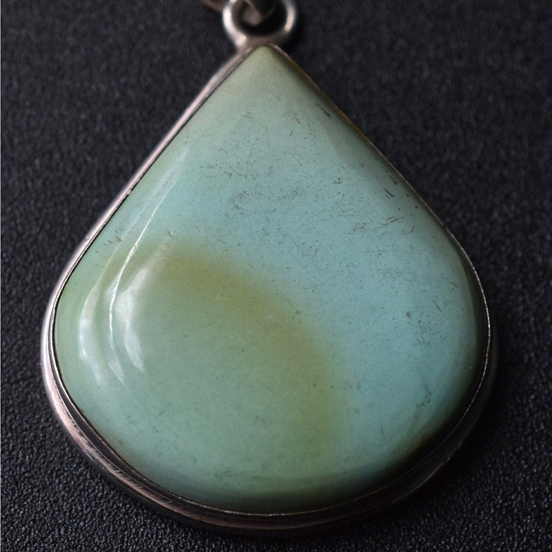 Tear Drop Turquoise Silver Sterling Pendant - Baga Ethnik Living