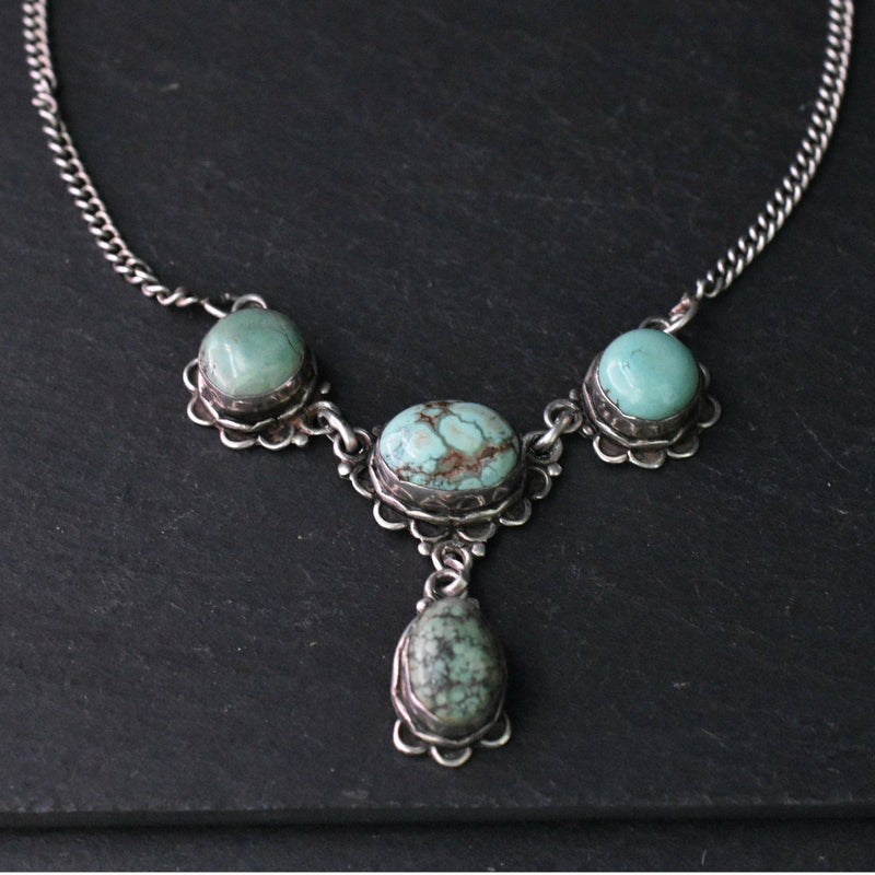 Unique Vintage Design Handmade Himalayan Turquoise Necklace Jewellery - Baga Ethnik Living