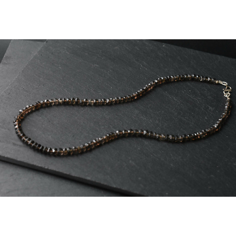 Himalayan Natural Faceted Smoky Quartz Beaded Necklace - Baga Ethnik Living