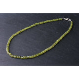 Vibrant Tumbled Peridot Gemstone Disc Beaded Necklace - Baga Ethnik Living