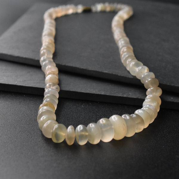 Lush Himalayan Round Moonstone Beaded Necklace - Baga Ethnik Living