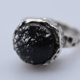 Extravagant Handcrafted Black Rutilated Quartz Silver Ring - Baga Ethnik Living