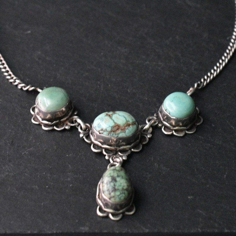 Unique Vintage Design Handmade Himalayan Turquoise Necklace Jewellery - Baga Ethnik Living