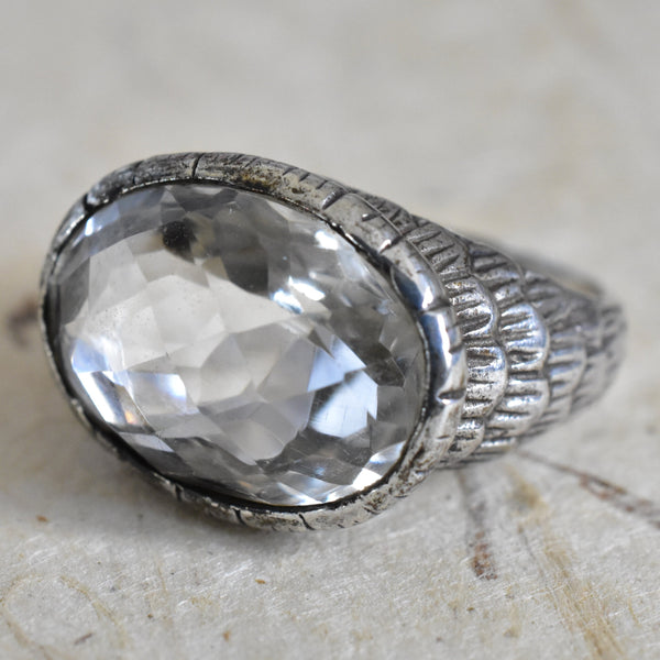 Clear Quartz Silver Ring - Baga Ethnik Living