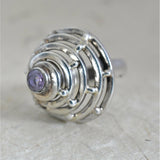 Handmade Amethyst Spiral Silver 925 Ring - Baga Ethnik Living