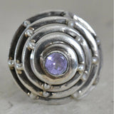 Handmade Amethyst Spiral Silver 925 Ring - Baga Ethnik Living