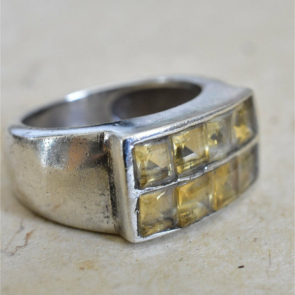 Summer Secrets Citrine Faceted 925 Silver Sterling Ring - Baga Ethnik Living