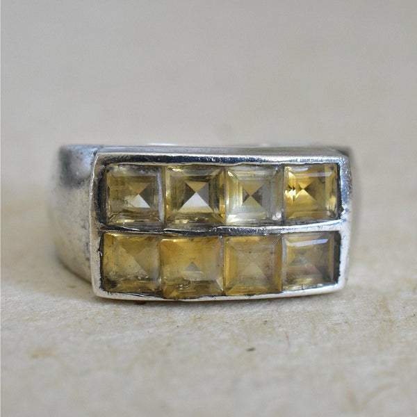 Summer Secrets Citrine Faceted 925 Silver Sterling Ring - Baga Ethnik Living