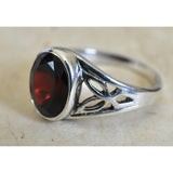 Elegant Garnet Silver Sterling 925 Handmade Ring - Baga Ethnik Living