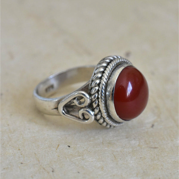 Imperial Sterling Silver Carnelian Ring - Baga Ethnik Living