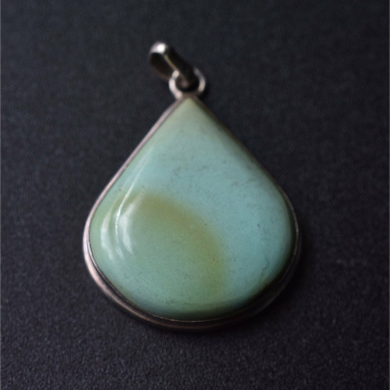 Tear Drop Turquoise Silver Sterling Pendant - Baga Ethnik Living