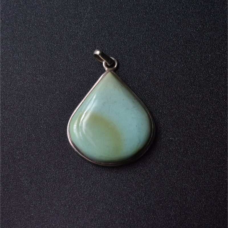 Tear Drop Turquoise Silver Sterling Pendant - Baga Ethnik Living