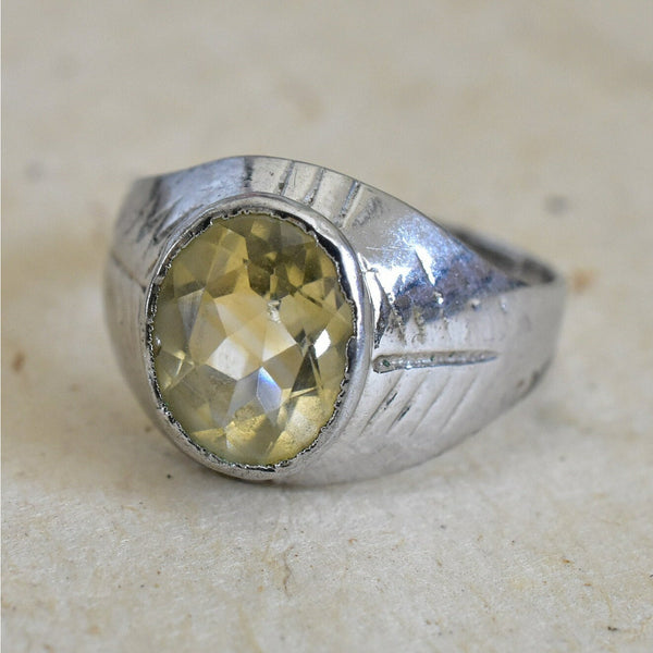 Unique Handcrafted Citrine Sterling Silver 925 Ring - Baga Ethnik Living