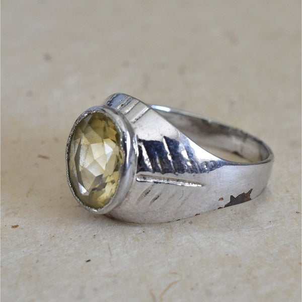 Unique Handcrafted Citrine Sterling Silver 925 Ring - Baga Ethnik Living