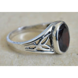 Elegant Garnet Silver Sterling 925 Handmade Ring - Baga Ethnik Living