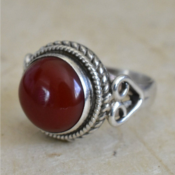 Imperial Sterling Silver Carnelian Ring - Baga Ethnik Living