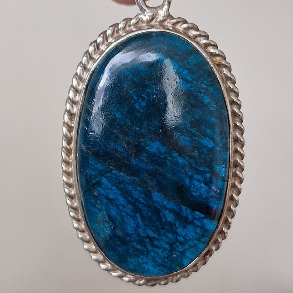 Unforgettable Class Blue Apatite Pendant - Baga Ethnik Living